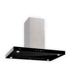Valeria Inselabzugshaube 90cm 650m3/h Abluft Touch LED Glas Edelstahl