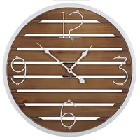 Beliani Wanduhr, Arriaga 50 cm, Holz, Dunkelbraun,