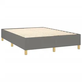 vidaXL Boxspringbett mit Matratze Dunkelgrau 140x200 cm Stoff1380038