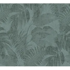 A.S. Création Livingwalls New Walls Tapete Cosy & Relax mit Palmenblättern 10,05 m x 0,53 m grün Made in Germany 373963 37396-3