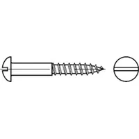 Industrial Quality Supplies DIN 96 Halbrund-Holzschraube mit Schlitz, MS
