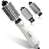 Föhnbürste Rotierend 2 In 1 Rundbürste Elektrisch Hair Styler Set mit 2 Aufsätzen, 38Mm / 50Mm Lockenbürste & Rundbürstenföhn, 3 Temperaturen, Volumen Föhnbürste Warmluftbürste Lange Haare