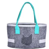 Qkbuza Filztasche für Frauen, Filztasche mit Griffen | Oval Filz Shopping Tasche | Faltbarer kosmetischer Behälter, Kinder Reisespielzeugorganisator, Picknickbeutel mit Griffen für Arbeit & Outdoor