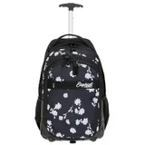 Elephant Gin Elephant Trolley Mädchen Schultrolley Hero Signature Schulranzen Schultasche Trolly Rucksack 12800 Auswahl (Black Flower (Schwarz/Blume))