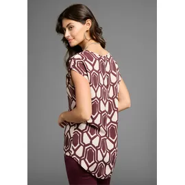 LAURA SCOTT Druckbluse mit asymetrischem Saum rot