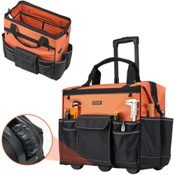 VEVOR  50kg Werkzeugrucksack mit Rollen 27 Taschen Arbeitsrucksack 510x310x450mm