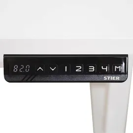 STIER OFFICE Schreibtisch TSR 120x80cm Weiß / Silber