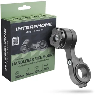 Interphone QUIKLOX Fahrrad Handyhalterung für den Lenker – Smartphone Halterung für Rennräder und Mountainbikes – schwarz, kompatibel mit Lenkern von 22 mm bis 31,8 mm