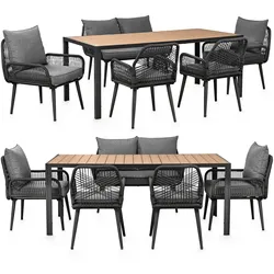 Swing&Harmonie Gartenmöbel Lounge-Set „SiennaXL“ für 6 Personen - anthrazit/grau