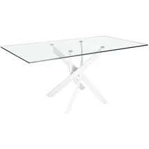 ac angel cerda Esstisch 180 x 75 x 95 cm transparent/weiß