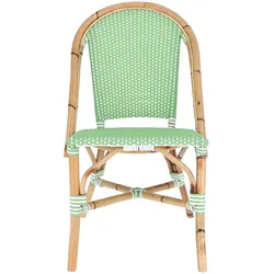 Esszimmerstuhl FIAM, grün (mint, rattan natur), B:47,5cm H:87cm T:55cm, Rattan, Kunststoff, Stühle