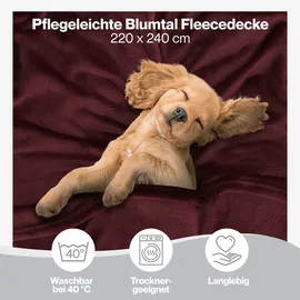 Blumtal Kuscheldecke, Dunkelrot, Textil, Rechteckig, 220x240 cm Wohntextilien, Decken, Kuscheldecken