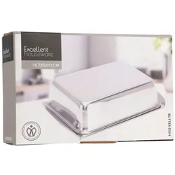 Mojawo Butterdose Butterschale mit Deckel aus Edelstahl für 250g Butter