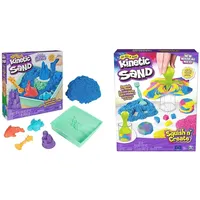 Kinetic Sand Sandbox Set Blau - mit 454 g original magischem kinetischem Sand aus Schweden & Squish N' Create Set