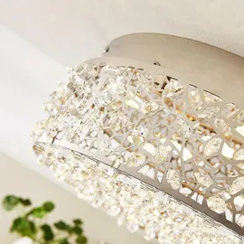 LUCANDE LED-Deckenleuchte Felias, chromfarben, Glas, Ø 35 cm