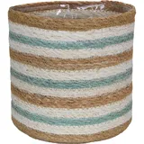 A.H.G. Pflanzkorb Seegras Zick Zack Uni Wasserdicht Ø 16 cm x 16 cm Salbeibeige