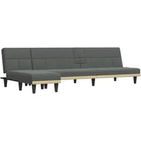 vidaXL Schlafsofa in L Form, Ecksofa mit Schlaffunktion, Bettcouch für Wohnzimmer, Couch Sofa Eckcouch Schlafcouch Samtsofa, Dunkelgrau Stoff