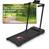 YM NEXT 1000 Elektrisches Laufband Klappbar, Laufteppich Maxi (42cm), italienische Marke, für zuhause, platzsparend, mit App + Bluetooth, kompakt Treadmill,12 Programme, laufbänder, Schwarz, Your Move