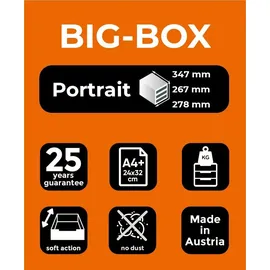 Exacompta Schubladenbox 38 x 29,7 x 28,5 cm 4-tlg. grau
