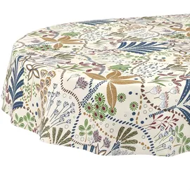 ANRO Wachstuchtischdecke abwaschbar Ethno Oval 180 x 140 cm