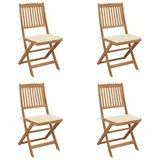 vidaXL Klappbare Gartenstühle 57 x 57 x 91 cm creme 4 St.