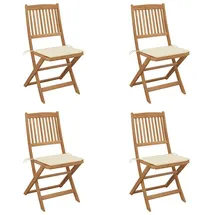 vidaXL Klappbare Gartenstühle 57 x 57 x 91 cm creme 4 St.