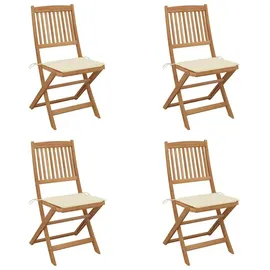 vidaXL Klappbare Gartenstühle 57 x 57 x 91 cm creme 4 St.