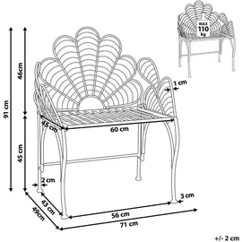 Beliani Gartenstuhl 71 x 49 x 91 cm schwarz