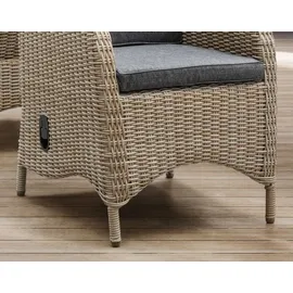 Destiny Sitzgruppe PALMA LUNA 4 Hochlehner + Tisch Ø100x75cm, natur meliert