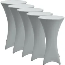 Beautissu Stehtischhusse Stella Silber Ø 80 cm 5tlg