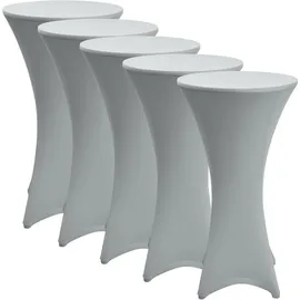 Beautissu Stehtischhusse Stella Silber Ø 80 cm 5tlg