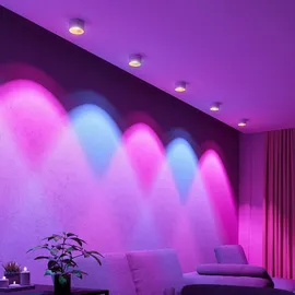 SSC-LUXon BAHIO Design Einbau LED Leuchte gold weiß Smarthome WLAN LED Lampe RGB+CCT - Spot Strahler kompatibel mit Alexa, Siri & Google