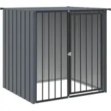 vidaXL Hundehütte mit Dach Schwarz 110x103x109 cm Verzinkter Stahl vidaXL