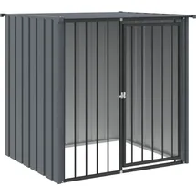 vidaXL Hundehütte mit Dach Schwarz 110x103x109 cm Verzinkter Stahl - Schwarz