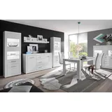 INOSIGN Wohnwand "BIANCO", weiß (weiß matt, weiß mdf hochglanz), B:314cm, Kastenmöbel-Sets, Wohnwand