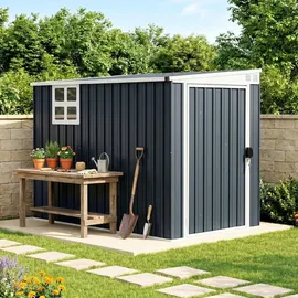 Outsunny Gerätehaus 2,28 x 2,31 m Dunkelgrau