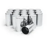 Grandroad auto Radmutterabdeckungen, 33 mm x 8,9 cm Gewinde auf Flacher Zylindermutter-Abdeckkappen, ABS-Chrom-Kunststoff, rostfrei, schraubbare Radmutterabdeckungen für Sattelwagen, Anhänger, 60