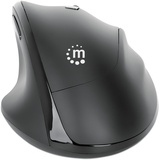 Manhattan Wireless Ergonomic Mouse with 2-in-1 USB Receiver, schwarz, USB (190237)