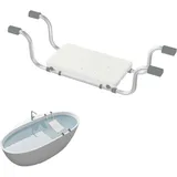UISEBRT Badewannensitz Senioren Ausziehbare 72-82cm rutschfest Badewannenbretter, 150 KG Tragkraft Generisch Wannensitz für Schwangere, ältere Menschen, Aluminium