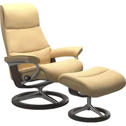 Relaxsessel STRESSLESS "View", gelb, B:82cm H:109cm T:81cm, Sessel, mit Signature Base, Größe M,Gestell Wenge