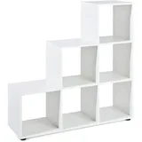 VCM Cadora Regal Raumteiler, 6 Fächer weiss.