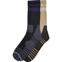 URBAN CLASSICS Hiking Performance Socken 2 Paar Beige/Braun/Lila/Schwarz 39-42