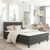 VidaXL Boxspringbett Dunkelgrau Stoff 160x200 cm
