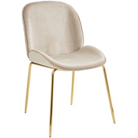 Livetastic Stuhl, Taupe, Gold, Metall, Textil, Rundrohr, 46x86x60 cm, Esszimmer, Stühle, Esszimmerstühle, Vierfußstühle