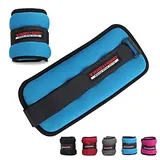 TrainHard 0.5 kg - 2 kg Gewichtsmanschetten für Hand - und Fußgelenke 2er Set - in 4 Varianten Gewichts and 5 Farben Laufgewichte (1 KG - Blau)