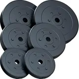 ScSPORTS® Hantelscheiben - Set, 2,5-45 kg, Ø 30/31mm, Zement, Kunststoff - Gewichtsscheiben, Set, Fitness Scheiben, Gewichte für Hantel, Langhantel