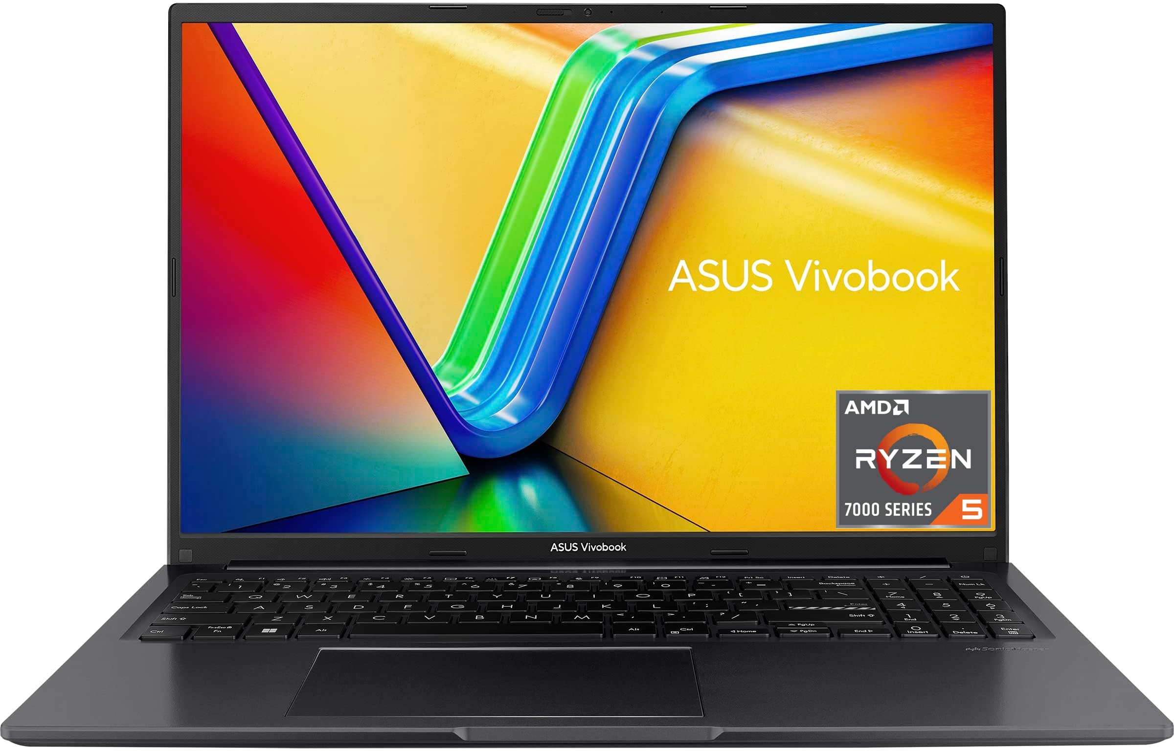 ASUS Vivobook 16 Laptop | 16" FHD+ 16:10 entspiegeltes IPS Display | AMD Ryzen 5 7530U | 16 GB RAM | 512 GB SSD | AMD Radeon | Windows 11 | QWERTZ Tastatur | Indie Black