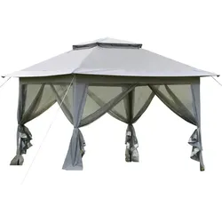 Outsunny Pavillon, Linear-Form, BxT: 364 x 364 cm - grau