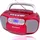 Roadstar RCR-4635UMP/RD Tragbares CD-Radio Kassette, Digitales PLL FM-Radio, Boombox CD-MP3-Player, USB, AUX-IN, Kopfhörerausgang, Rot