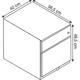 BISLEY Note Rollcontainer 42 x 49,5 x 56,5 cm grün